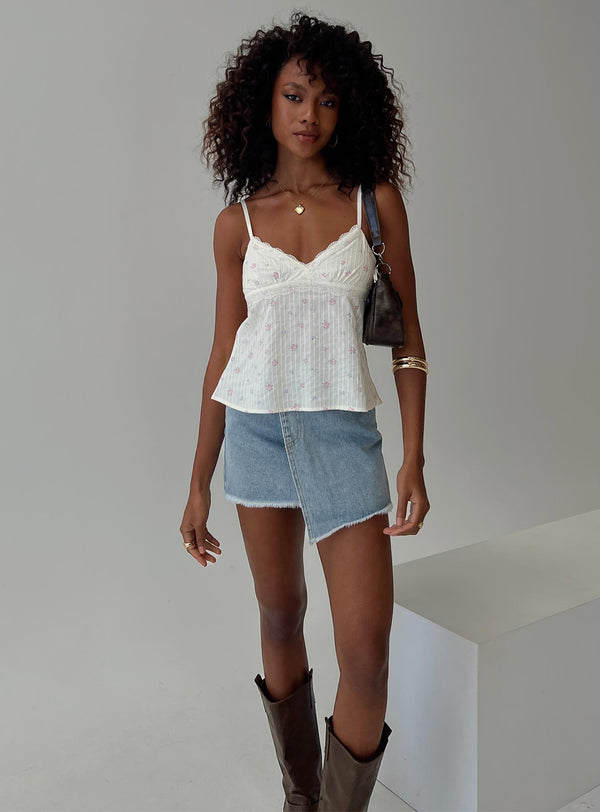 Lunya Top White Floral