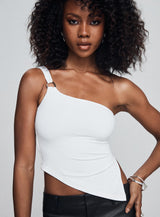 Matthew One Shoulder Top White