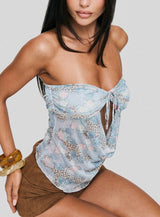 Sublimity Strapless Top Blue Multi