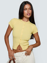 Suzu Knit Top Lemon