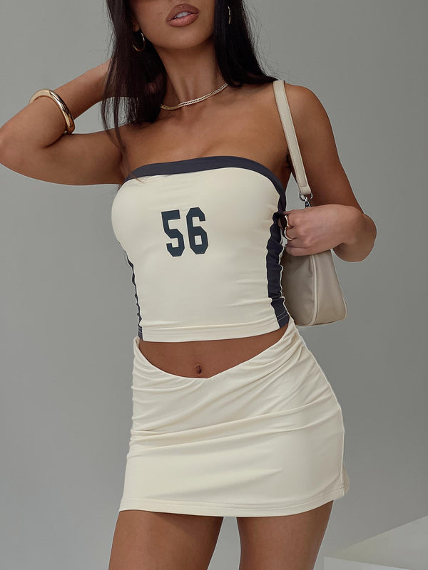 Team Strapless Top Cream