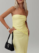 Sunburst Strapless Top Yellow