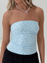 Off To Amalfi Strapless Top Blue