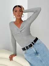 Dimitra Twist Bodysuit Grey