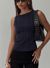 Running Wild Top Blue Stripe