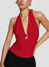 In Your Life Halter Top Red