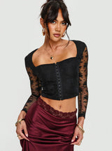 Lilting Long Sleeve Top Black