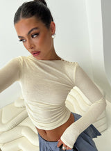 Luvinia Long Sleeve Top Cream