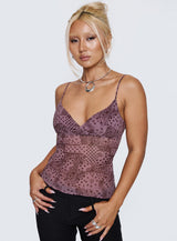 Thank The Angels Backless Top Purple