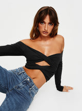 Reisley Long Sleeve Top Black