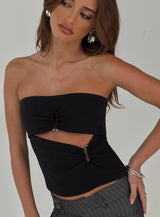 Reckless Abandon Strapless Top Black