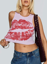 Kiss Of Love Graphic Top Purple