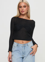 November Long Sleeve Top Black