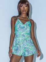 Newport Romper Blue / Green