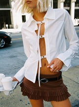 The Temptation Long Sleeve Top White