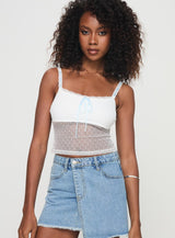 Tadeo Lace Cami Top White