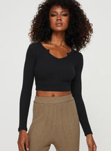 Laurina Long Sleeve Top Black