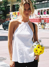 Flutter Halter Top White
