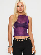 Perfect Mirage Sheer Top Plum