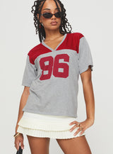 Balap Top Grey Marle / Red