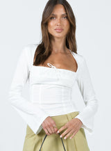 Linsley Long Sleeve Top White