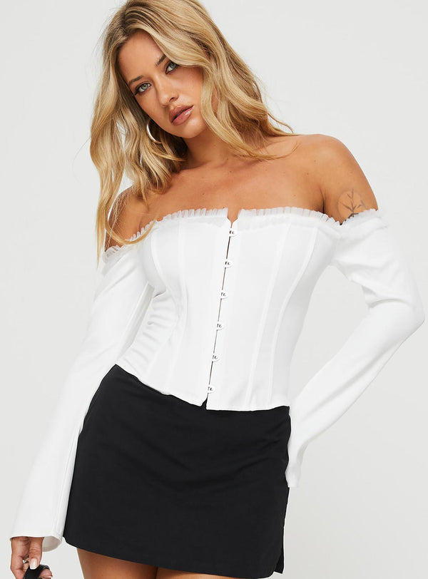 Avaah Off The Shoulder Top White