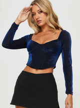 Bruna Long Sleeve Top Blue