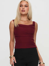 Lallina Top Burgundy