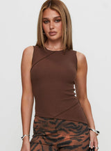 Morganah Aysmmetrical Top Brown