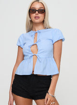 Life On Mars Top Blue Gingham