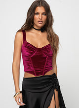Bruna Top Velvet Red