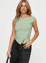 Karre Off The Shoulder Top Green
