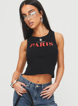 Jadore Paris Tank Black