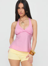 Enough Time Halter Top Pink Stripe