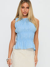 Read My Soul Bead Detail Top Blue