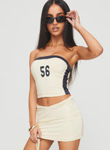Team Strapless Top Cream