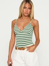 Like A Daydream Bodysuit Green / Cream