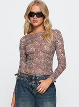 Believe Me Long Sleeve Top Zebra