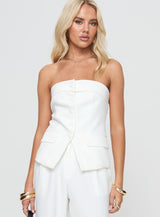Change It Up Strapless Top White