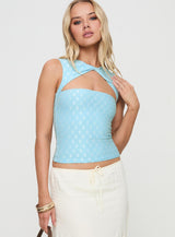 Martiney Twisted Tank Top Blue
