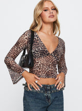 Fast Times Long Sleeve Top Leopard