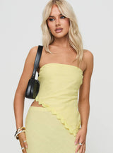 Sunburst Strapless Top Yellow
