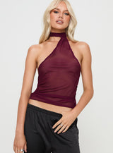 Lux Tie Top Burgundy