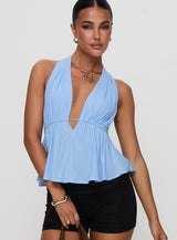 Saddler Halter Top Blue