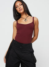 Je Taime Bodysuit Burgundy