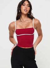 Maidenwell Contrast Top Red