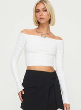 Moreno Off The Shoulder Top White