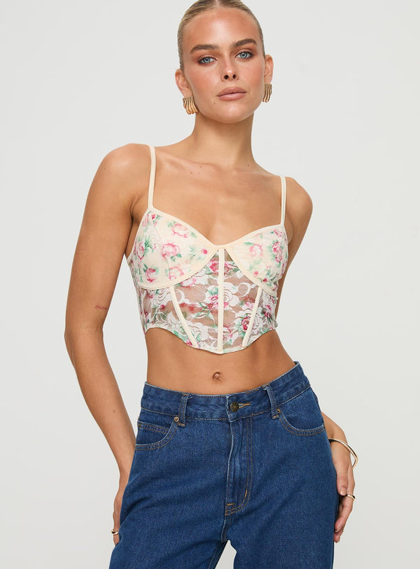 Romania Top Cream / Floral
