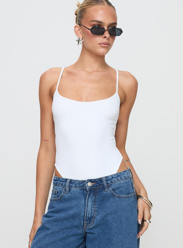 All Tied Up Bodysuit White