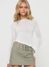 Pratt Long Sleeve Top White